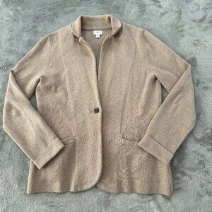 J Crew Factory Schoolboy Sweater Blazer Women's MEDIUM Tan Beige Neutral